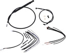 harley-davidson street bob [BURLY BRAND] – Komplettes schwarzes Vinyl-Lenkerzug-/Leitungskit für Ape Hangers-1