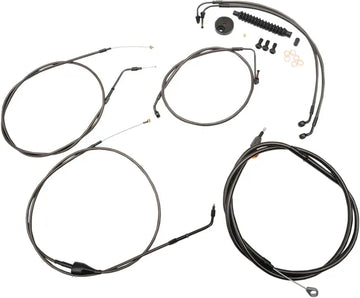 Harley Davidson Flhri [LA CHOPPERS] – Standard Midnight geflochtenes Lenker-/Bremsleitungs-Kit