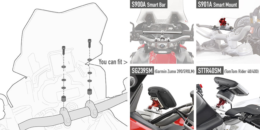 Ducati Monster S2R 800 [2004–2008] – Montagekit für Smart Bar oder Smart Mount