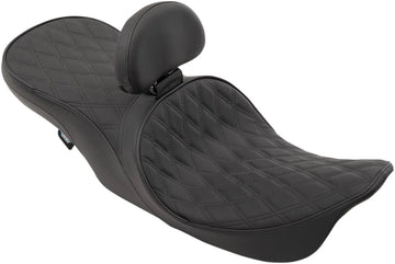 harley davidson flhri [DRAG SPECIALTIES] - Frontplacerad 2-up touring lädersäte med låg profil - 0