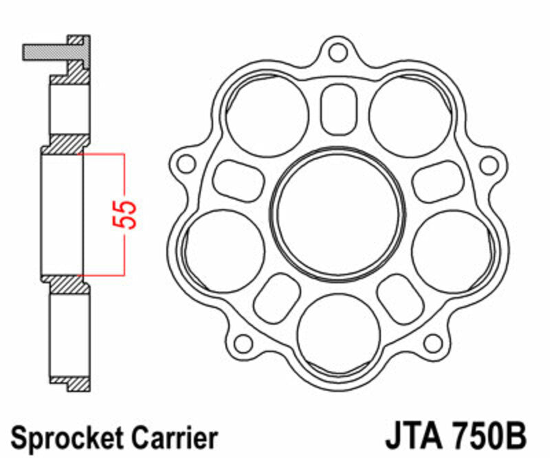 Ducati Monster 1100 [JT SPROCKETS] - Kettenradträger hinten - 5 Silentblock Ducati
