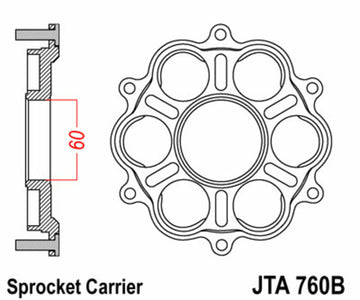 Ducati Multistrada 1200 [JT SPROKETS] - Bakre kedjehjulshållare - 6 tysta block Ducati