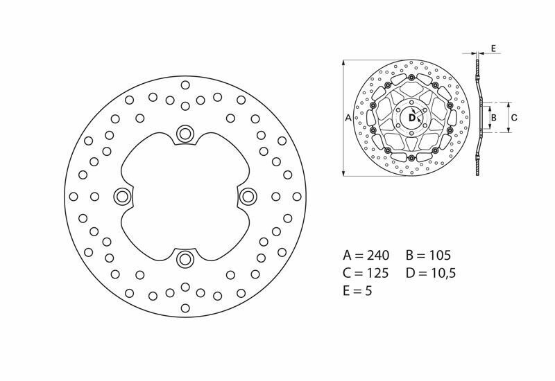 Honda Xl 700 V Transalp [BREMBO] - Serie Oro rund starr Bremsscheibe
