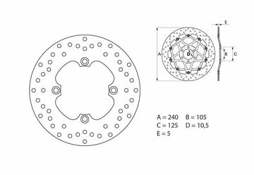 Honda Transalp Xl 600 V [BREMBO] - Serie Oro rund starr Bremsscheibe