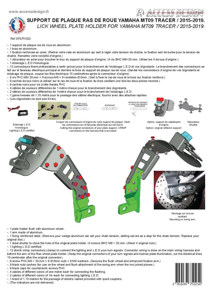 Yamaha Tracer 900 ABS (RN 43) [2017] - NUMMERNHALTER ACCESS DESIGN YAMAHA MT-09