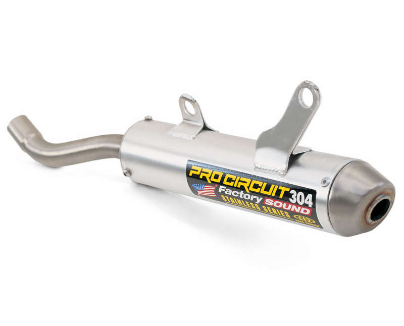 Kawasaki KX 125 (KX 125 M) [2004-2008] - 304 ljuddämpare borstad aluminium/ändkåpa rostfritt stål Kawasaki KX125
