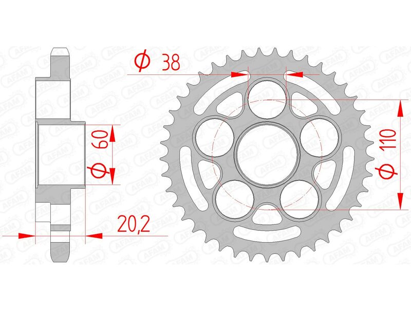 Ducati Hypermotard 939 [AFAM] - Kettenrad Stahl Standard - 525