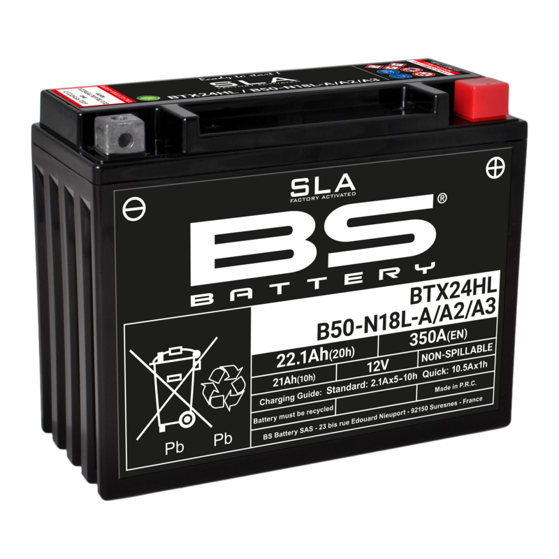 Kawasaki Vn 1500 [BS BATTERY] - SLA Wartungsfreie Batterie Werkseitig aktiviert - BTX24HL/B50-N18L-A/A2/A3