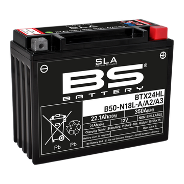 Honda Goldwing Gl 1200 [BS BATTERI] - SLA Underhållsfritt batteri fabriksaktiverat - BTX24HL/B50-N18L-A/A2/A3