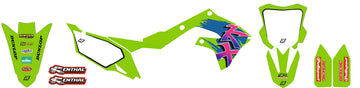 Kawasaki KX 250 (KX 250 M) [2003-2004] - Retro Graphic Kit - Kawasaki KX125/250