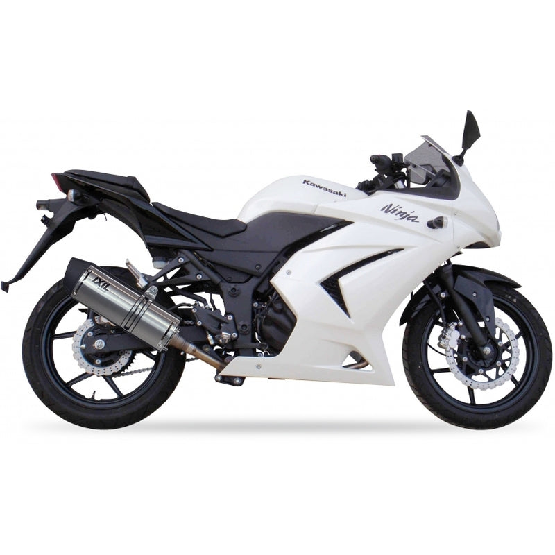 Kawasaki Ninja 250 [IXIL] - Hexoval ljuddämpare rostfritt stål svart / gavel rostfritt stål - OK7034VSE
