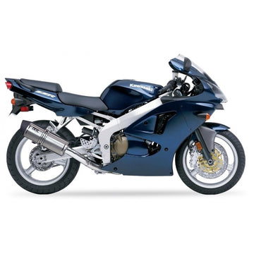 Kawasaki Ninja ZX-6 R (ZX 600 GH) [1998-1999] - Hexoval Endtopf Edelstahl / Endkappe Edelstahl schwarz - OK7045VSE