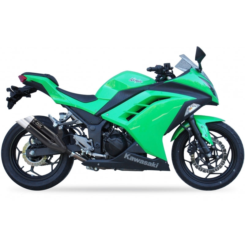 Kawasaki Ninja 300 [IXIL] - Hyperlow ljuddämpare rostfritt stål svart / gavel aluminium - XK7336XB