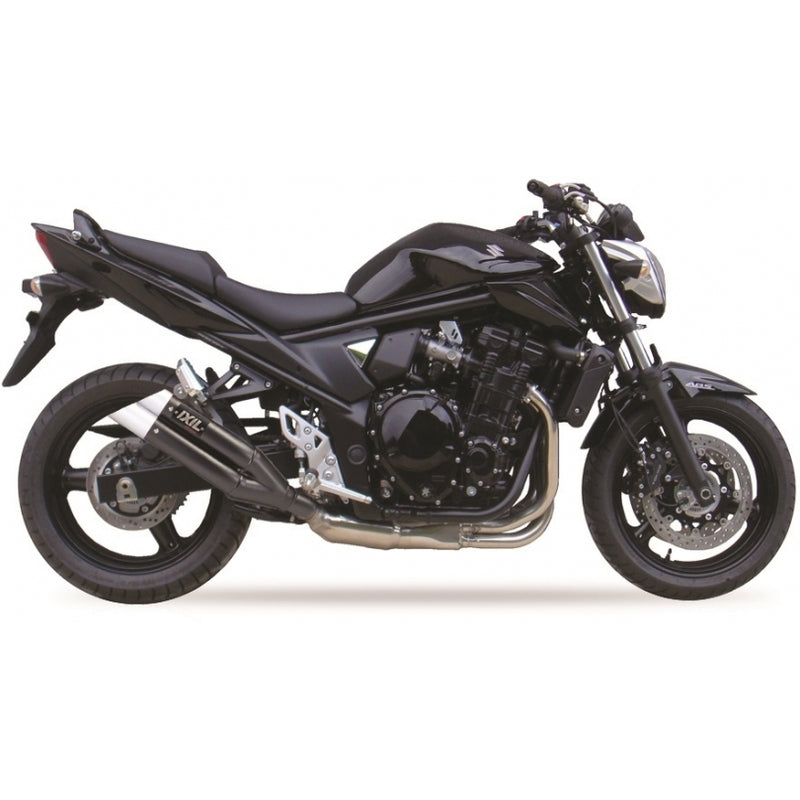Suzuki Gsf 650 Bandit [IXIL] - Hyperlow Endtopf Edelstahl schwarz / Endkappe Aluminium - XS8357XB