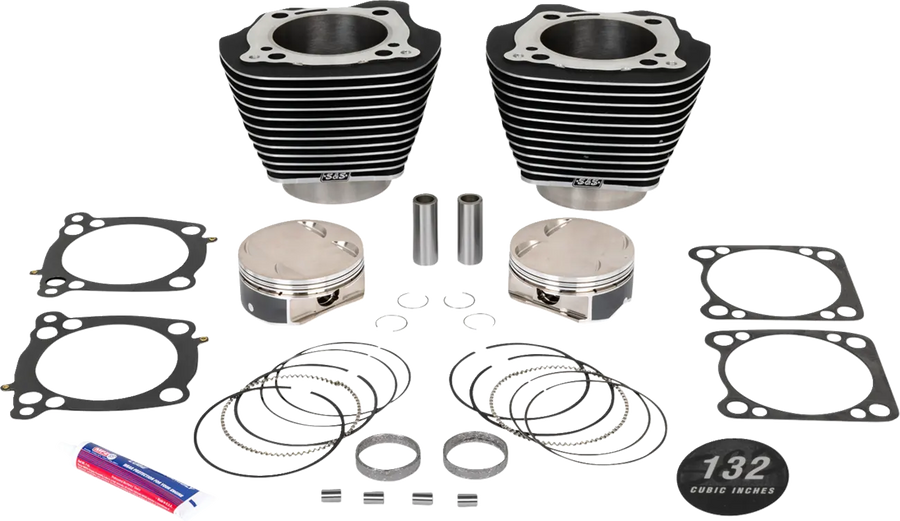 Harley-Davidson FLHFB 1868 Electra Glide Highway King 114 [2023] - Big Bore Zylindersatz – Oberfläche: Pulverbeschichtet, Gefräste Lamellen, Wrinkle Black – Art.-Nr. 910-0845A – Bild 1