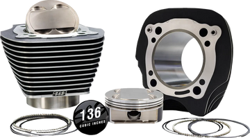 Harley-Davidson FLTRT 1868 Road Glide 3 114 [2025] - 132" Hochverdichtungs- / 136" Big Bore Kit – Oberfläche: Hervorgehobene Lamellen, Black Granite – Merkmal: 0,00 cm³ Kuppelvolumen – Bild 1