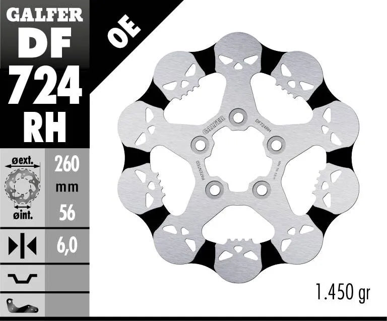 Harley-Davidson XL 883 R Roadster [2009-2010, 2013] - Fast bromsskiva Skull - Bild 2