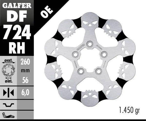 Harley-Davidson XL 883 R Roadster [2009-2010, 2013] - Fast bromsskiva Skull - Bild 4