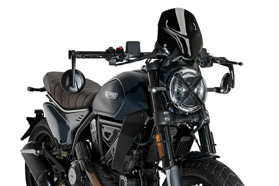 DUCATI SCRAMBLER FULL GAS [2025] - Ny generation sportvindruta | Svart | PUIG 21580N