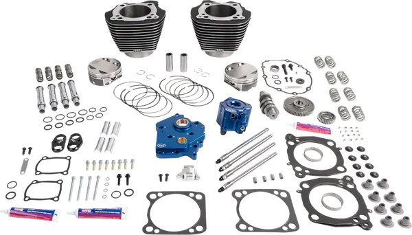 Harley-Davidson FXBB 1923 Softail Street Bob 117 [2026] - 129" Power Package Motorleistungs-Kit – Oberfläche: Schwarz, Hervorgehobene Lamellen – Merkmal: Verchromte Stößelstangenrohre – Bild 2