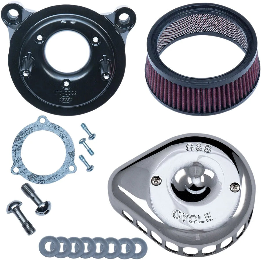 Harley-Davidson FLSTFBS 1800 Fat Boy S [2017] - Mini Teardrop Stealth Luftfilter-Kit – Oberfläche: Silber – Bild 1