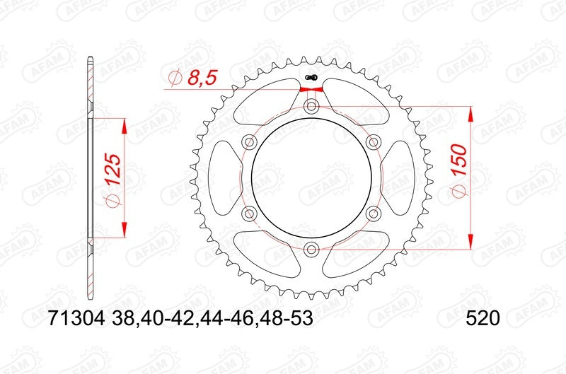 CF Moto 800 MT [2022] - Kettenkit 520 XHR4 - 16/45-122 - Standard Kettenrad Stahl