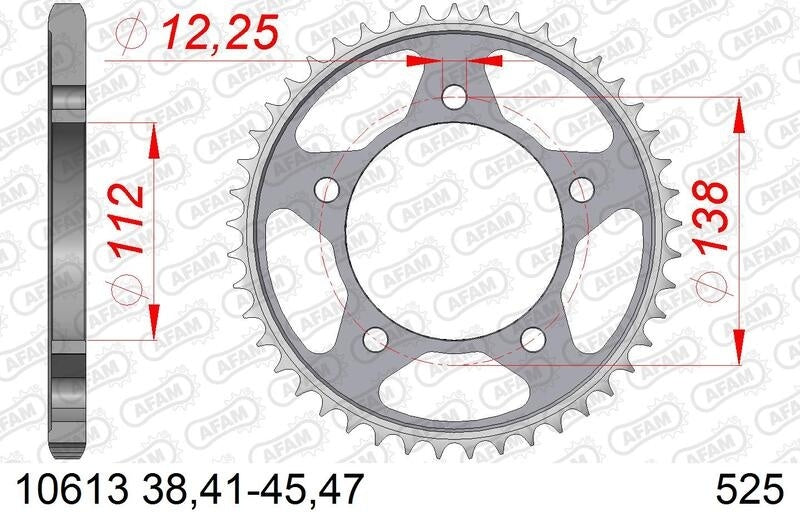 Honda CB 1000 GT [2026] - Kettenkit 525 XHR4 - 15/45-124 - Standard Kettenrad Stahl