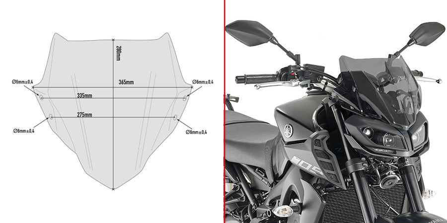 YAMAHA MT 09 MT 09 SP MT 09 TRACER [2017-2020] - Specifik vindruta