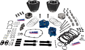 Harley-Davidson FLHCS 1923 Softail Heritage Classic 117 [2026] - 129" Power Package Motorleistungs-Kit – Oberfläche: Schwarz, Hervorgehobene Lamellen – Merkmal: Schwarze Stößelstangenrohre – Bild 1