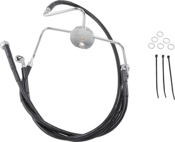 harley davidson flhr [DRAG SPECIALTIES] - Utökad svart vinyl bromsledningssats