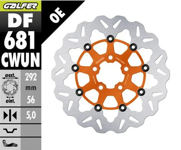 Harley-Davidson Xl 883 C Sportster Custom [2010] - Schwimmende Wave-Bremsscheibe – Oberfläche: Orange, Silber, Edelstahl – Bild 2