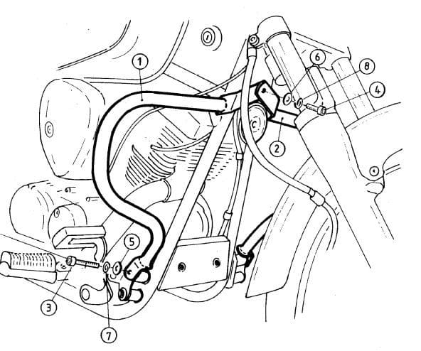 Yamaha XVS 125 [2000-2004] - Motorschutzbügel