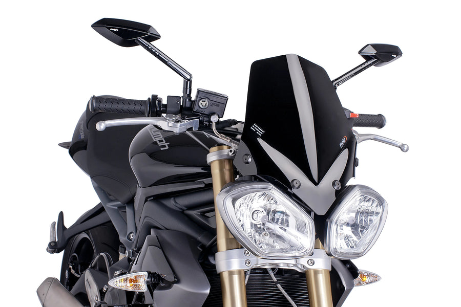 TRIUMPH STREET TRIPLE 675 RX [2016] - Ny generation sportvindruta | Svart | PUIG 5658N