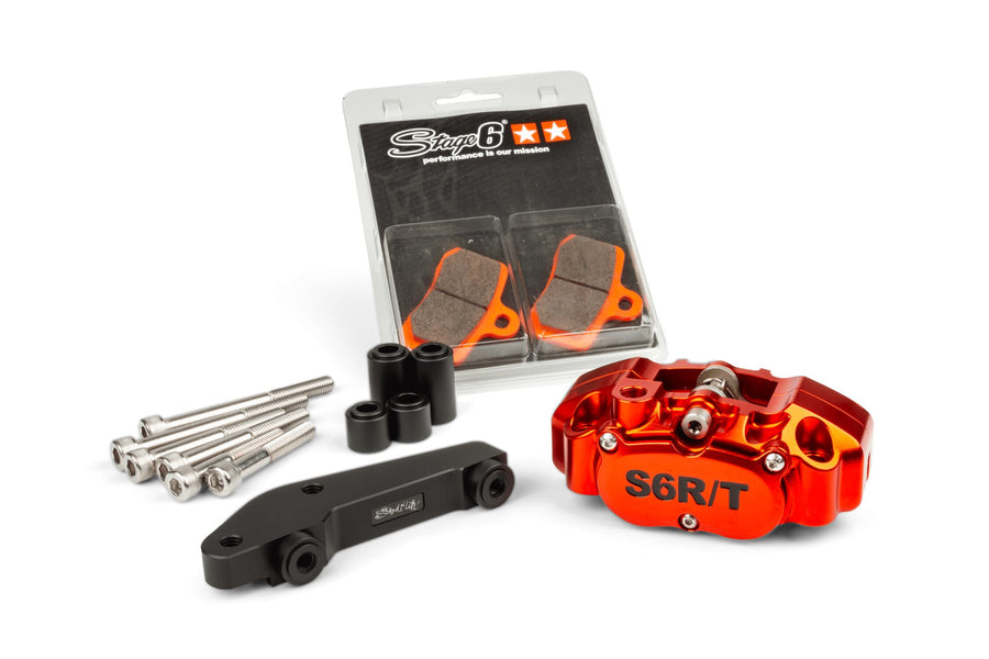 MBK Nitro 50 2T LC [–1998] - 4-Kolben Bremssattel mit Adapter Orange