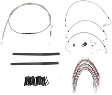 harley davidson flhtcu [BURLY BRAND] – Komplettes Edelstahl-Lenkerzug/Bremsleitungs-Kit - 0