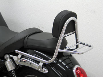Triumph Rocket III Roadster [2010-2017] - Sissy bar gjord av rör med kuddar och bagage rack