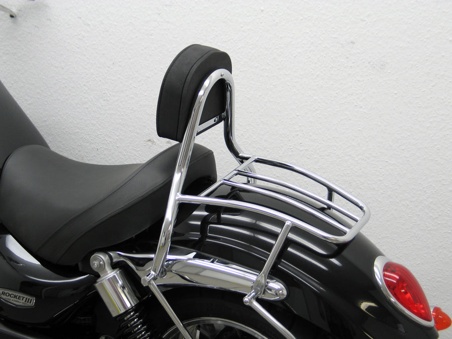 Triumph Rocket III Roadster [2010-2017] - Driver Sissy Bar med kudde och bagagehylla