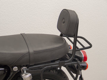 Triumph Bonneville T 100 [2017] - Sissy bar gjord av rör med kudde och bagage rack, svart