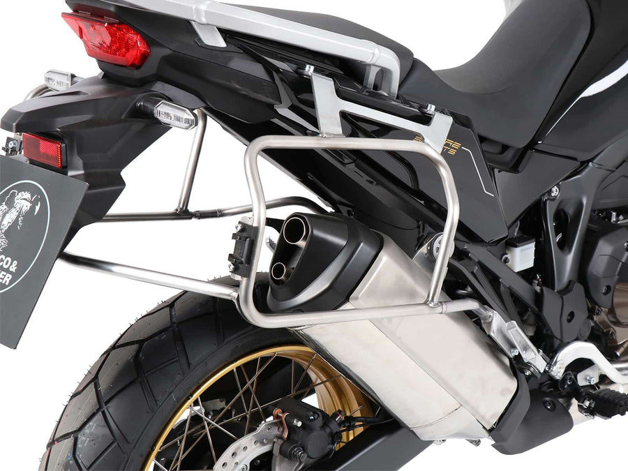 Honda CRF 1100 L Africa Tw [2024-2026] - Kofferträgerset Cutout Edelstahl inkl. Xplorer Cutout Kofferset silber
