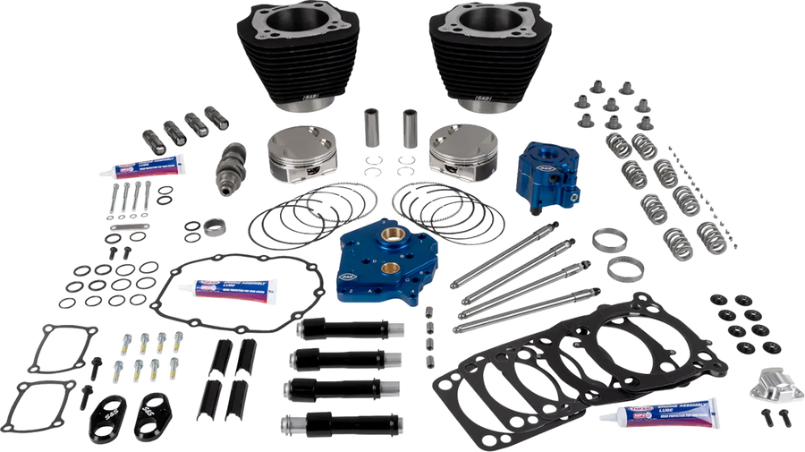 Harley-Davidson FLRT 1868 Freewheeler 114 [2025] - 129" Power Package Motorleistungs-Kit – Oberfläche: Schwarz, Nicht hervorgehobene Kühlrippen – Merkmal: Schwarze Stößelstangenrohre – Bild 1