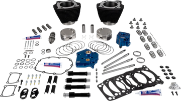 Harley-Davidson FXBB 1923 Softail Street Bob 117 [2026] - 129" Power Package Motorleistungs-Kit – Oberfläche: Schwarz, Nicht hervorgehobene Kühlrippen – Merkmal: Schwarze Stößelstangenrohre – Bild 1