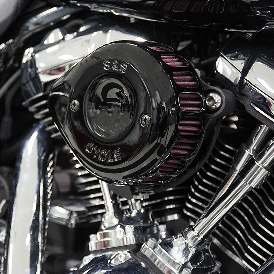 Harley-Davidson FLI 1868 Hydra-Glide Revival 114 [2024] - Mini Teardrop Stealth Luftfilter-Kit – Oberfläche: Schwarz – Bild 6