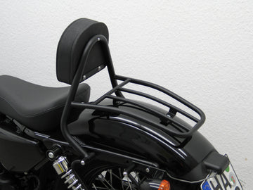 Harley Davidson Sportster Forty-Eight [2010-2020] - Fahrer Sissy Bar mit Kissen und Gepäckträger, schwarz