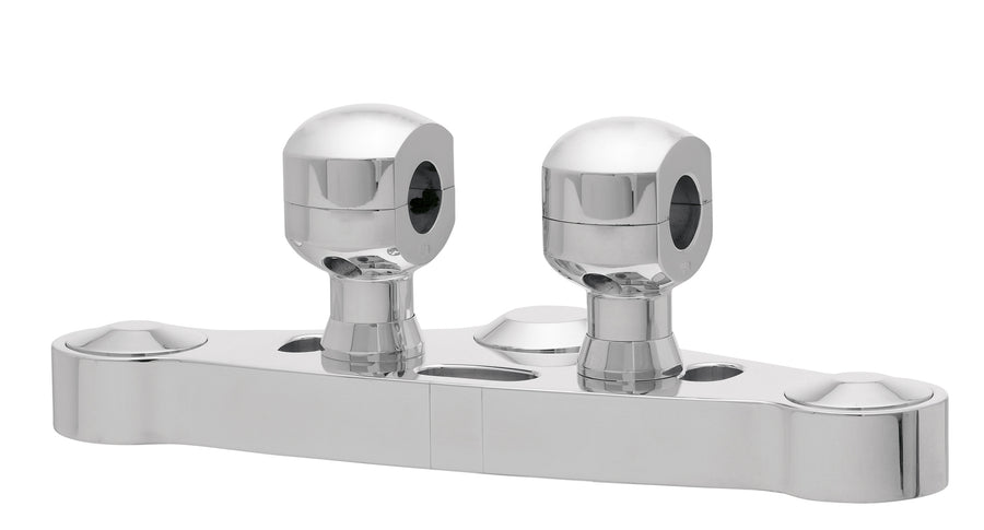 Alu-Riser für Lenker mit 25 - Alu-Riser für Lenker mit 25,4 mm (1′) Ø, 50 mm hoch, poliert. Mit 1/2″ UNC Gewinde.