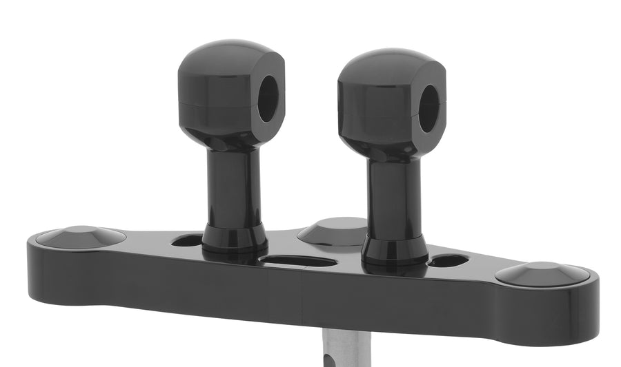 Alu-Riser für Lenker mit 31 - Alu-Riser für Lenker mit 31,75 mm (1 1/4′) Ø, 75 mm hoch, schwarz eloxiert. Mit 1/2″ UNC Gewinde.