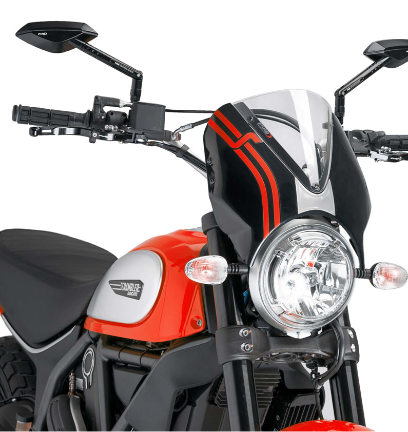 DUCATI SCRAMBLER 800 ICON DARK [2025] – RetroVision Windschild Visier – Getönt