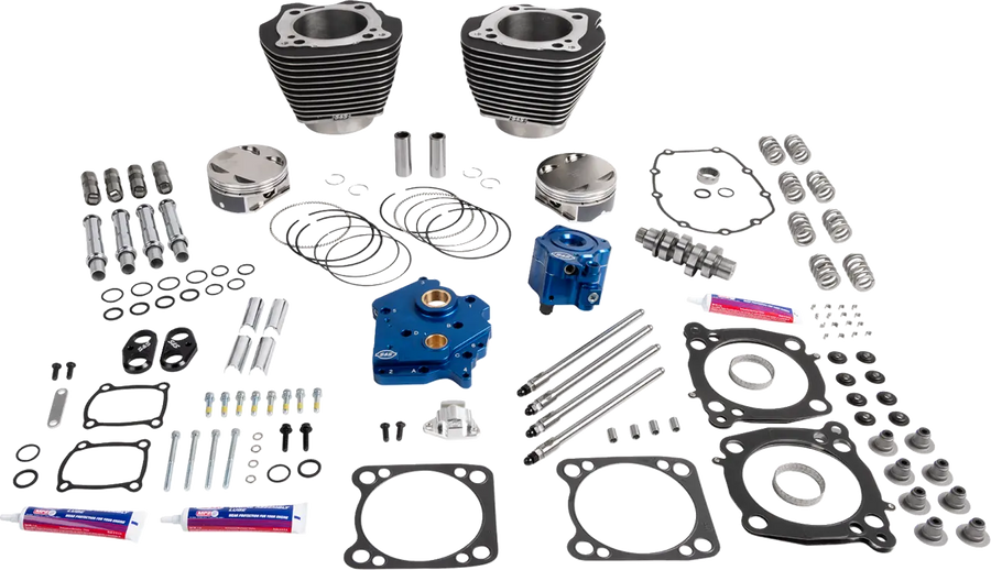 Harley-Davidson FLHFB 1868 Electra Glide Highway King 114 [2023] - 132" Power Package Motorleistungs-Kit – Oberfläche: Schwarz, Hervorgehobene Lamellen – Bild 1