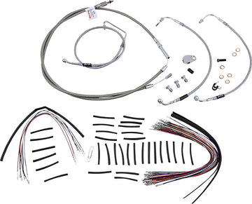 harley davidson flhtcu [BURLY BRAND] – Komplettes Edelstahl-Lenkerzug/Bremsleitungs-Kit
