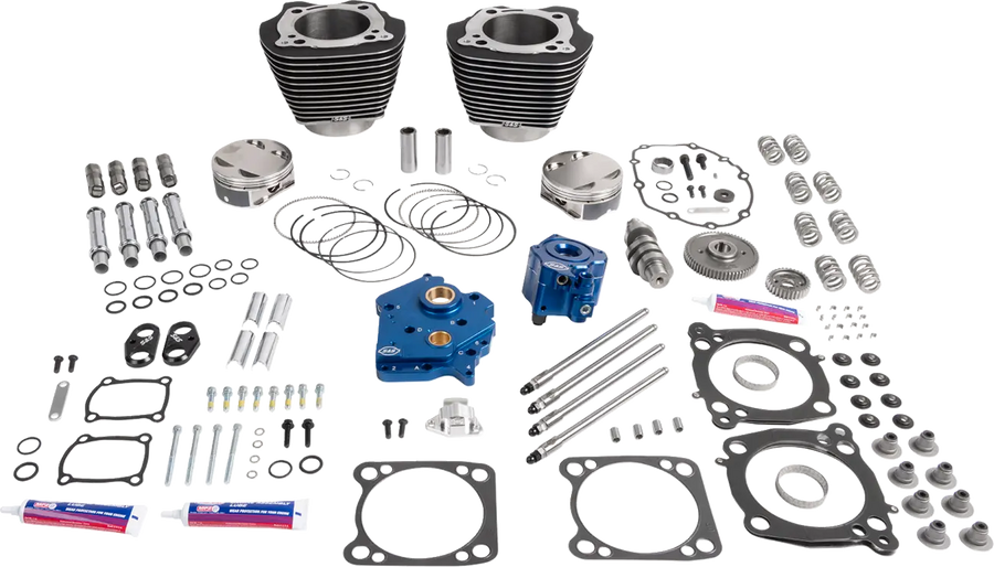 Harley-Davidson FLFBS 1923 Softail Fat Boy 117 [2026] - 132" Power Package Motorleistungs-Kit – Oberfläche: Schwarz, Hervorgehobene Lamellen – Bild 1