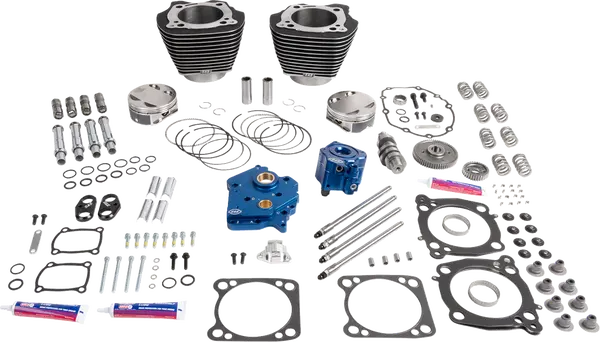 Harley-Davidson FXLRST 1923 Softail Low Rider ST 117 H.O. [2026] - 132" Power Package Motorleistungs-Kit – Oberfläche: Schwarz, Hervorgehobene Lamellen – Bild 2